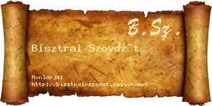 Bisztrai Szovát névjegykártya